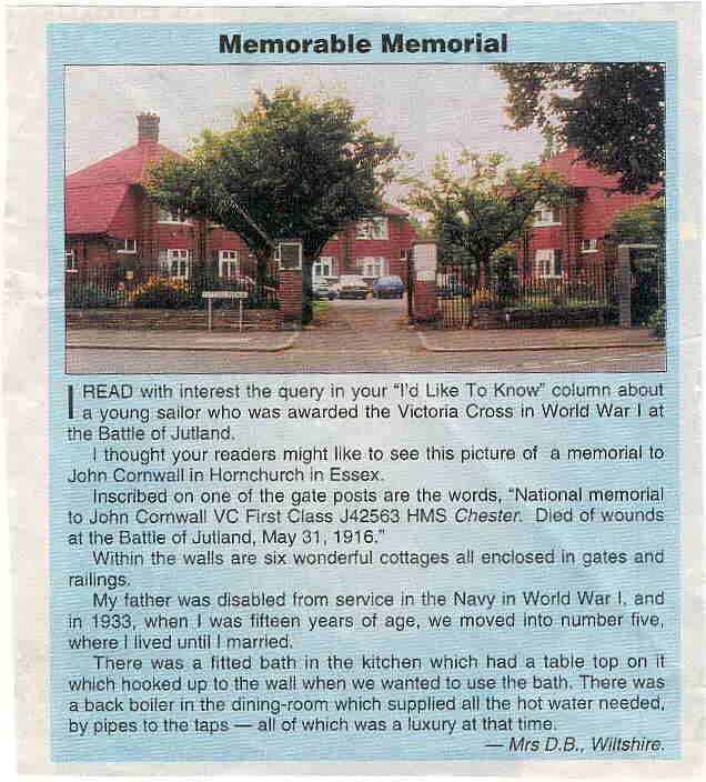 Cornwell VC Memorial - Hornchurch, Essex